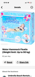Inflatable Water Hammock